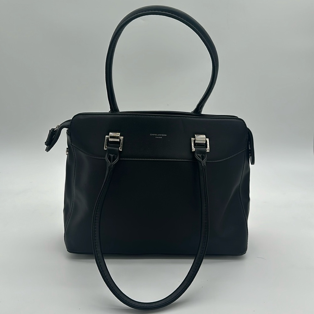David Jones Paris Vegan Women’s Shoulder Bag Black EUC